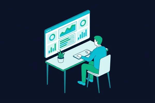 Calm business owner with unified dashboard